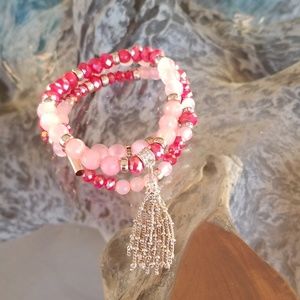 WHBM Coral  Pink Triple Stretch Bracelet